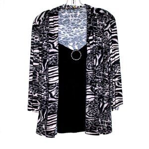Michael F Zebra Print Top Women Size Large